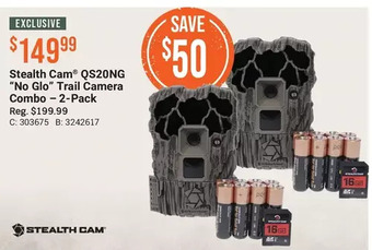 Cabela's Stealth cam qs20ng "no glo" trail camera combo offer