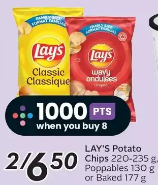 Sobeys Lay's potato chips, poppables or baked offer