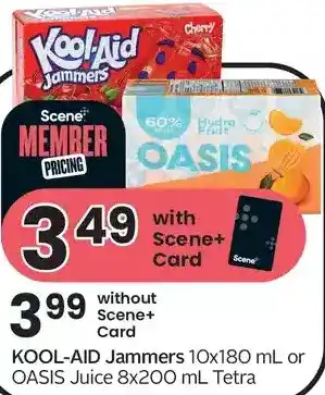 Sobeys Kool-aid jammers or oasis juice offer