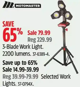 Canadian Tire Motomaster 3-blade work light | work lights offer