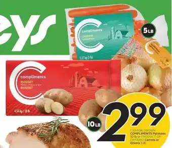 Sobeys Compliments potatoes or carrots or onions offer