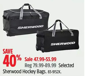 Canadian Tire Sherwood hockey bags offer