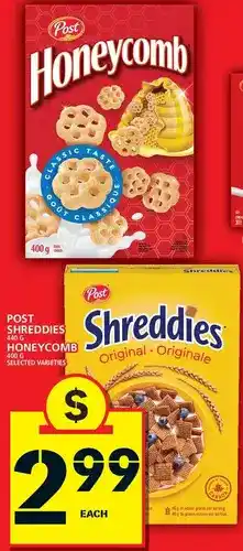 Food Basics Post shreddies, honeycombs offer