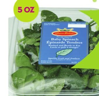 Giant Tiger 5 oz baby spinach offer