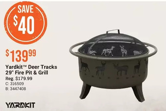 Bass Pro Yardkit deer tracks 29" fire pit & grill offer