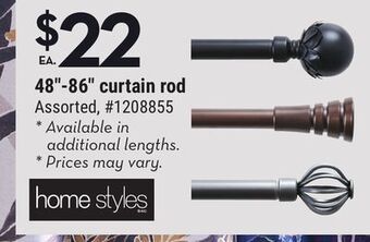 Giant Tiger Home styles 48"-86" curtain rod offer