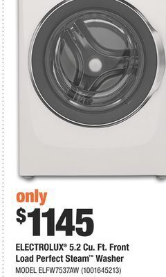 Home Depot Electrolux® 5.2 cu. ft. front load perfect steam™ washer offer