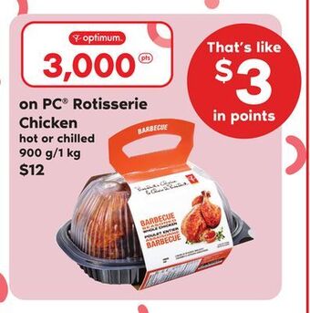 Zehrs Markets Pc® rotisserie chicken, 900 g/1 kg offer
