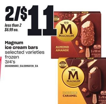 Zehrs Markets Magnum ice cream bars, 3/4's offer