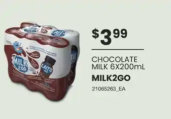 Wholesale Club Milk2go chocolate milk, 6x200ml offer