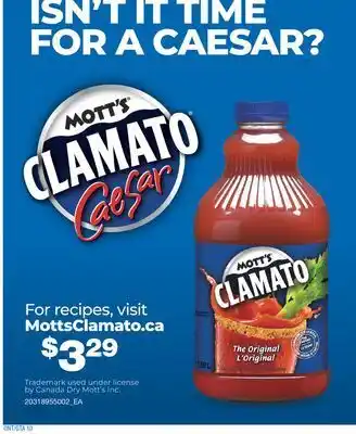 Wholesale Club Mott's clamato caesar offer