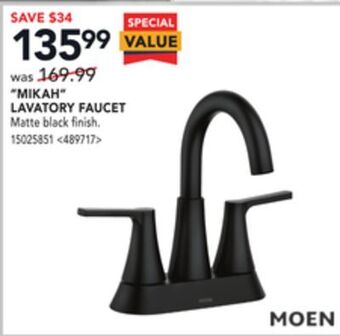 RONA Moen "mikah" lavatory faucet offer