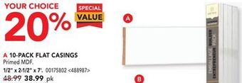 RONA Metrie 10-pack flat casings 1/2" x 2-1/2" x 7' offer