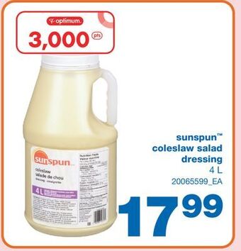 Wholesale Club Sunspun™ coleslaw salad dressing, 4 l offer