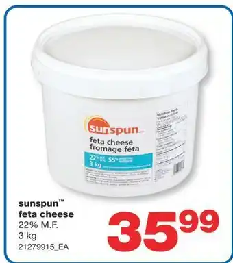 Wholesale Club Sunspun™ feta cheese,3kg offer