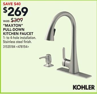 RONA Kohler "maxton" pull-down kitchen faucet offer