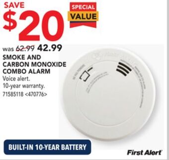 RONA First alert smoke and carbon monoxide combo alarm offer