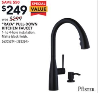 RONA Pfister "raya" pull-down kitchen faucet offer