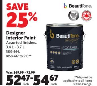 Home Hardware Designer interior paint offer