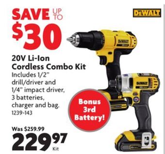 Home Hardware 20v li-ion cordless combo kit offer