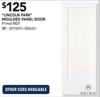 RONA Metrie "lincoln park" moulded panel door 30" offer