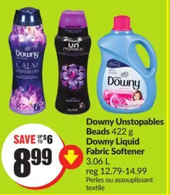 FreshCo Downy unstopables beads 422 g downy liquid fabric softener 3.06 l offer