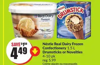 FreshCo Nestle real dairy frozen confectionery 1.5 l drumsticks or novelties 4-10 pk offer