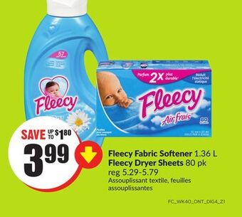 Chalo FreshCo Fleecy fabric softener 1.36 l fleecy dryer sheets 80 pk offer