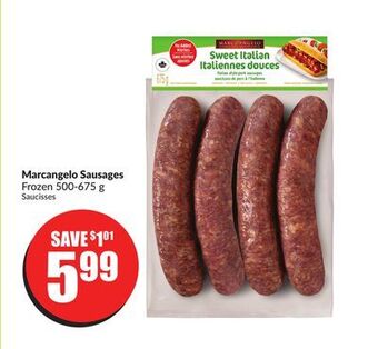 FreshCo Marcangelo sausages frozen 500-675 g offer