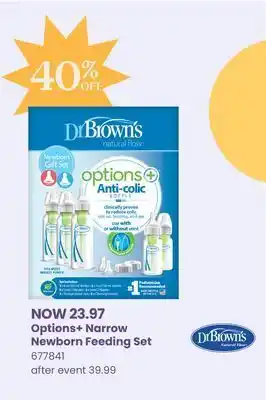 Babies 'R' Us Dr brown's options+ narrow newborn feeding set offer