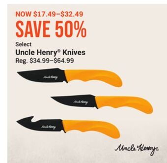 Bass Pro Select uncle henry® knives offer