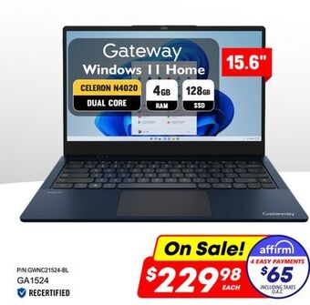 Factory Direct Gateway 15.6" windows 11 home offer