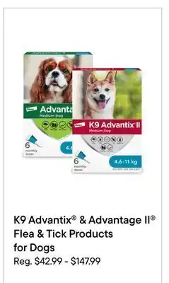 Petvalu K9 advantix® & advantage ii® flea & tick products for dogs" offer