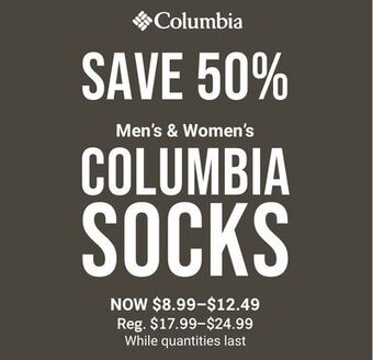 Bass Pro Men's & women's columbia socks offer