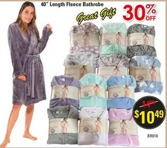 40" length fleece bathrobe