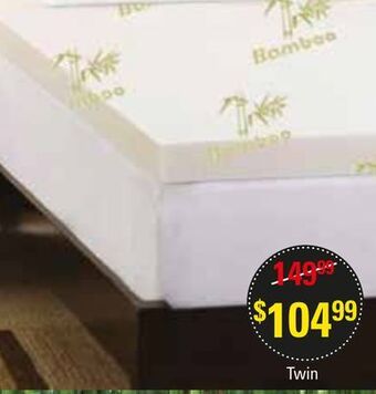 Oxford Mills Gel memory foam mattress topper with bamboo cover offer