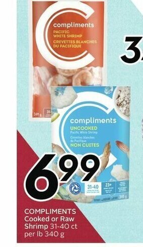 Sobeys Compliments Cooked or Raw Shrimp offer