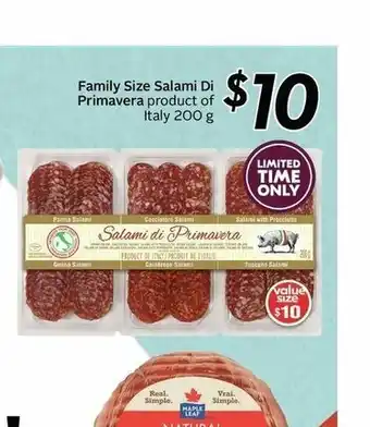 Sobeys Family Size Salami Di Primavera offer