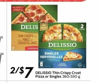 Sobeys Delissio Thin Crispy Crust Pizza or Singles offer