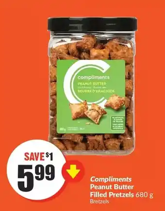 FreshCo Compliments peanut butter filled pretzels offer