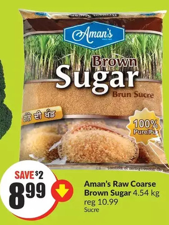 FreshCo Aman's raw coarse brown sugar offer