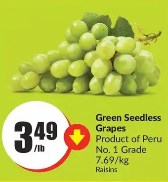 FreshCo Green seedless grapes offer