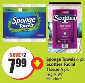FreshCo Sponge towels | scotties facial tissue offer