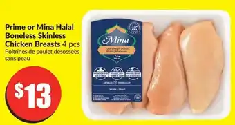 FreshCo Prime or mina halal boneless skinless chicken breasts offer