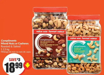 FreshCo Compliments mixed nuts or cashews offer