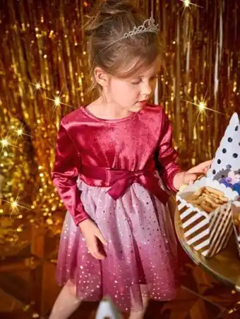 SheIn Toddler girls star mesh hem bow front party dress offer