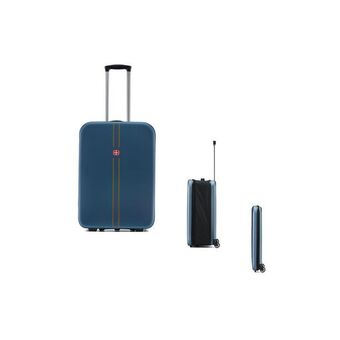 Best Buy Axgear collapsible compact luggage 20 inch suitcase travel light foldable carry-on suitcase - blue offer