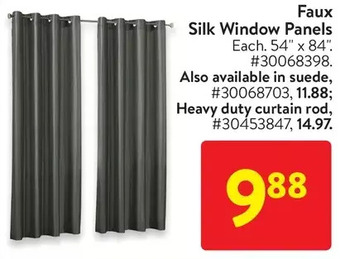 Walmart Faux silk window panels | heavy duty curtain rod offer