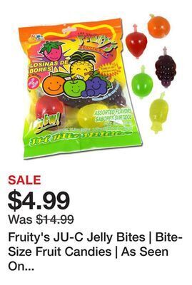 Showcase Fruity's ju-c jelly bites | bite-size fruit candies | as seen on social! offer