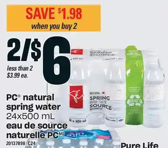 Independent Grocer Pc natural spring water offer